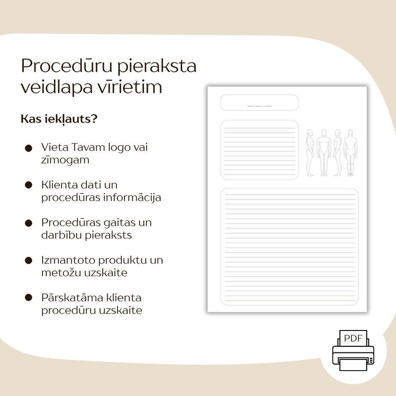 Procedūru pieraksta padziļināta veidlapa vīrietim