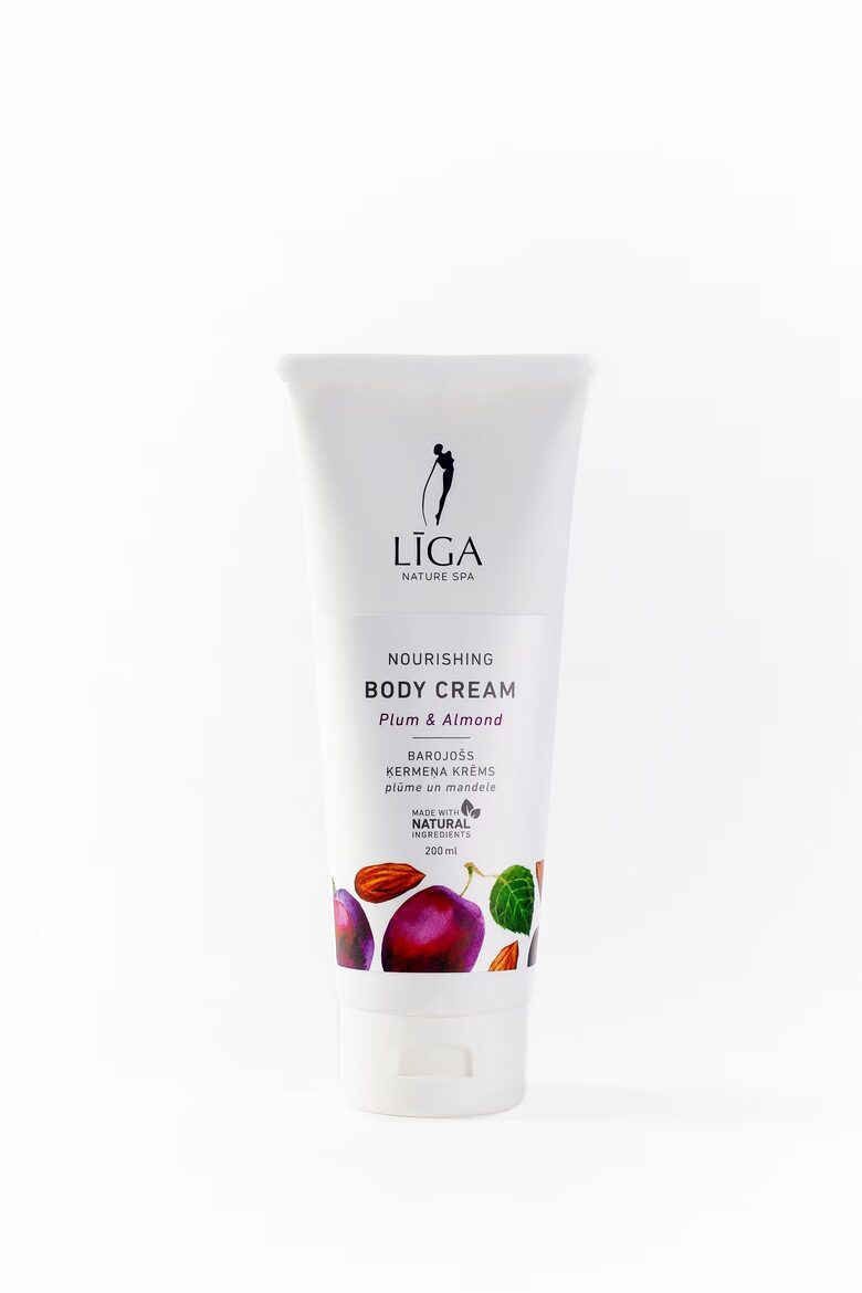 LĪGA NATURE SPA Barojošs ķermeņa krēms PLŪME UN MANDELE, 200 mL