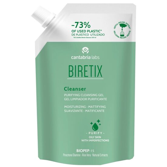 BIRETIX - Cleanser Refill pack I Attīrošais gēls taukainai ādai Uzpildes iepakojums, 400 mL