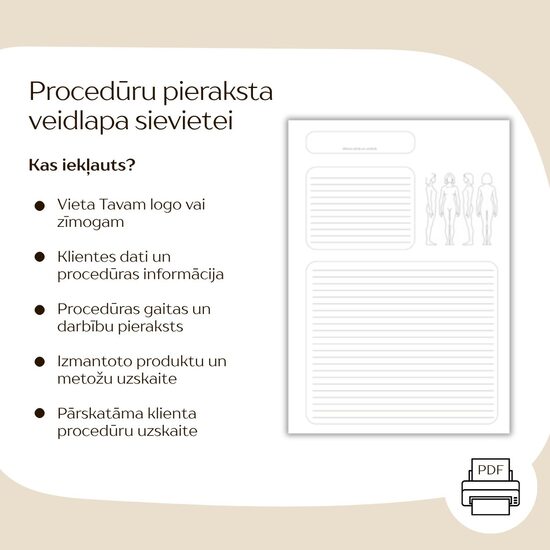 Procedūru pieraksta padziļināta veidlapa sievietei