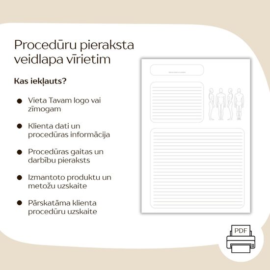 Procedūru pieraksta padziļināta veidlapa vīrietim