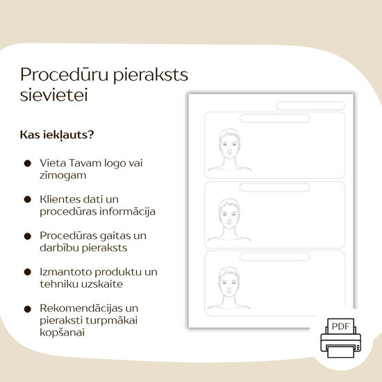 Sejas procedūru pierakstu veidlapas SIEVIETEI