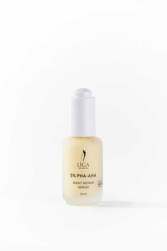 LĪGA NATURE SPA - 5% PHA-AHA night repair serum | Atjaunojošs nakts serums, 30mL