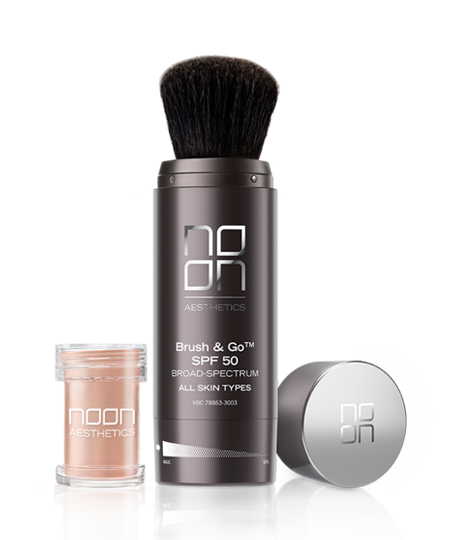 NOON AESTHETICS Brush & Go™ SPF 50 | Minerālu pūderis ar otu, 5 gr x 2 