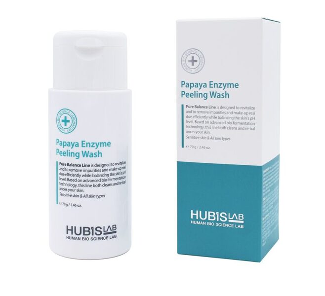 HUBISLAB Papaya Enzyme Peeling Wash | Eksfoliatīvs attīrīšanas līdzeklis ar papaijas enzīmiem | 70 g