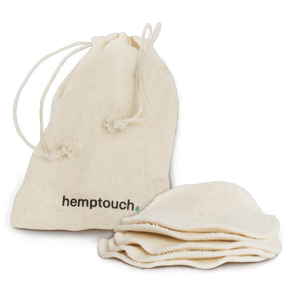 hemptouch Reusable Cotton Pads + Laundry Bag | atkārtoti lietojami kokvilnas diski 5 gab